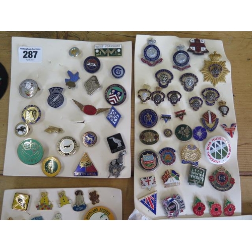 362 - A collection of British Legion and Church badges, medals and others along with a Queen Mary enamel s... 