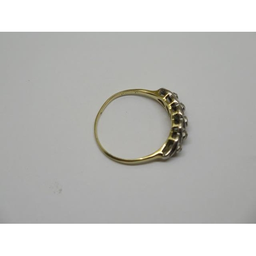 10 - An 18ct gold five stone diamond ring size S - approx weight 3 grams - some wear but generally good, ... 