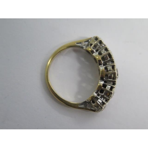 105 - An 18ct yellow gold five stone diamond ring size H/I - approx weight 3.7 grams - diamonds bright and... 