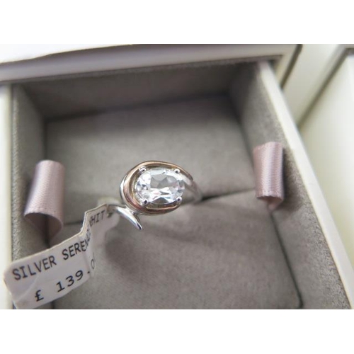 113 - A Clogau silver serenade ring  and a Clogau silver Kensington ring sizes M and N - ex jewellers stoc... 