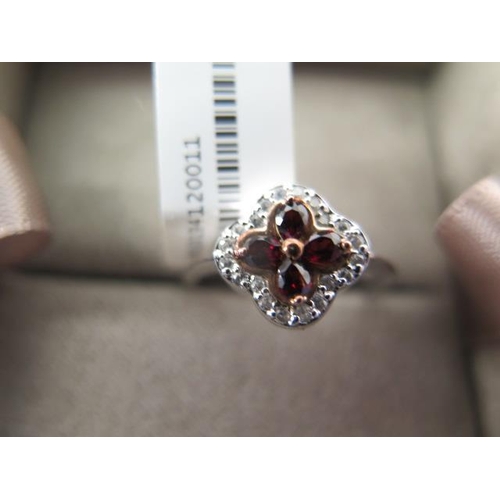 116 - A Clogau silver Tudor court garnet ring size L and a Clogau silver awelon ring (peridot) size N  - e... 