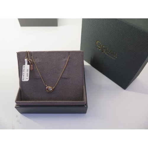 117 - A gold Clogau white topaz pendant on chain - approx weight 3 grams - ex jewellers stock in as new co... 