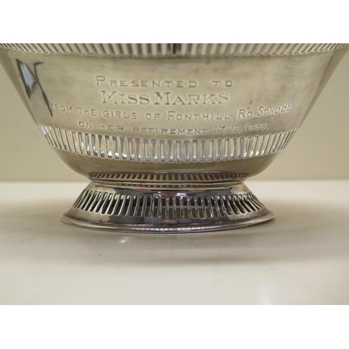 153 - A silver basket, engraved to the front - approx weight 6 troy oz