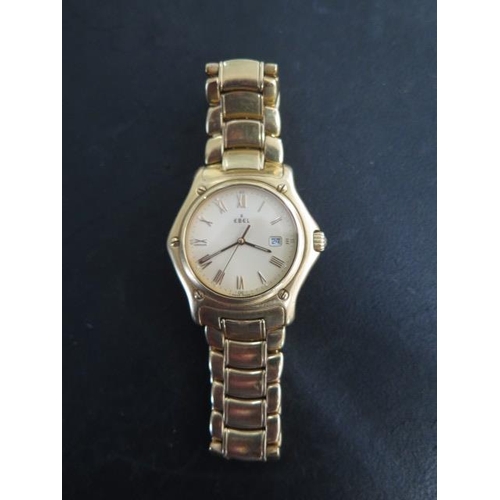 202 - An 18ct yellow gold Ebel quartz 1911 887902 wristwatch with date - 36mm case - approx weight 137 gra... 