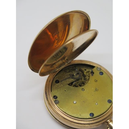 218 - A 9ct yellow gold top wind half hunter pocket watch by Kendal and Dent - 48mm case - not running, ne... 