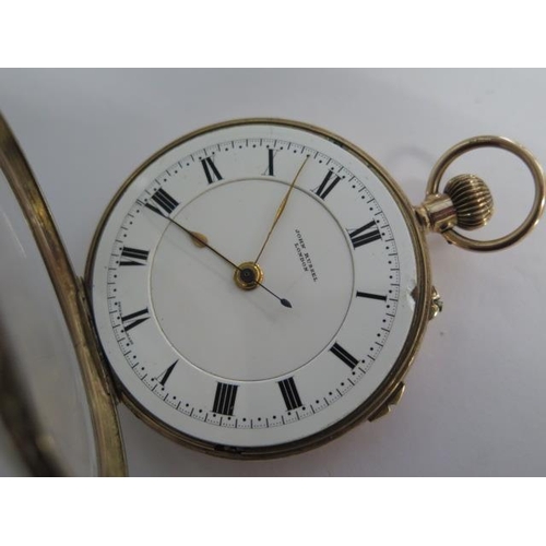 225 - An Antique 9ct Rose Gold Centre Second Chronograph Pocket Watch, (sometimes known as a Doctors Watch... 