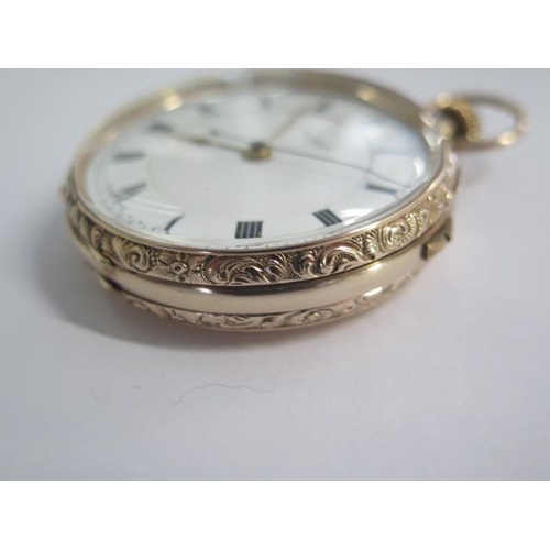 225 - An Antique 9ct Rose Gold Centre Second Chronograph Pocket Watch, (sometimes known as a Doctors Watch... 