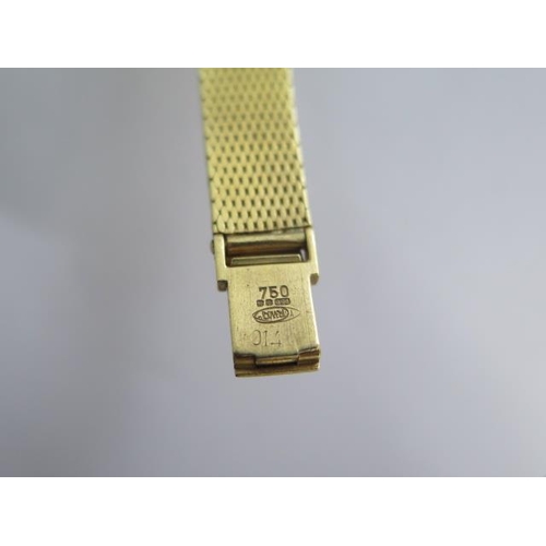 231 - A ladies 18ct yellow gold Rolex 1400 calibre manual wind bracelet wristwatch with diamond set bezel ... 