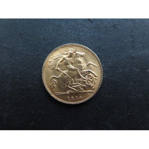 257 - An George V gold half sovereign dated 1914