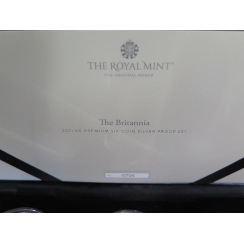 276 - The Royal Mint 2021 The Britannia six coin silver proof set - boxed - approx weight 60 grams