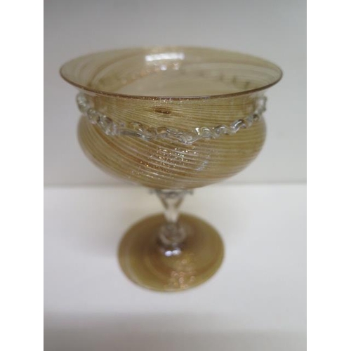 303 - A set of six Murano style drinking glasses, hand blown - Height 11cm - all good