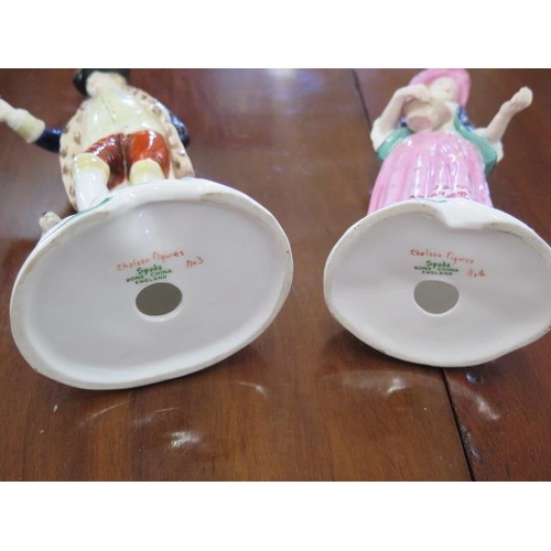 340 - A pair of Spode Chelsea figures no 3 and no 4 - Height 20cm - both good