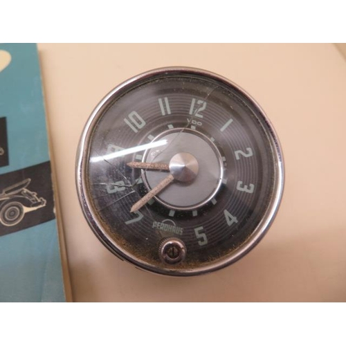 359 - A Vintage VDO Perohaus Volkswagen dash clock - broken glass but working with a 1955 VW Beetle handbo... 