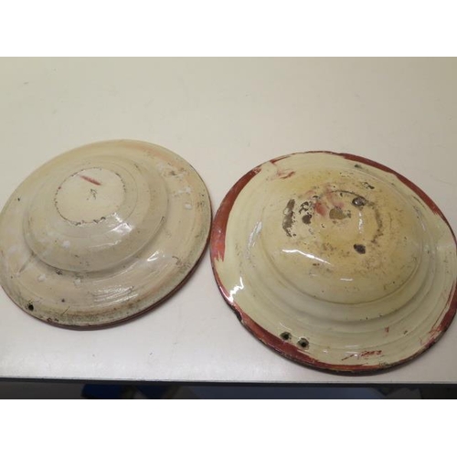 369 - Three Hispano-Moresque type ware plates - Largest 21cm - chips and wear/crack to largest, holes to t... 