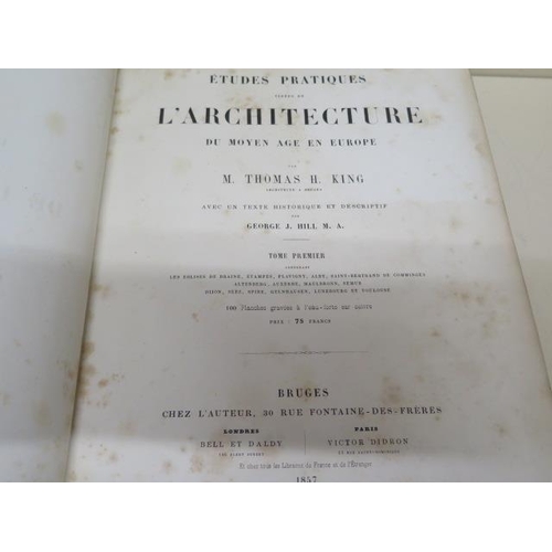 392 - Two 1857 editions L'architecture Du Moyen Age End Europe - both having foxing - The Ecclesiastical A... 