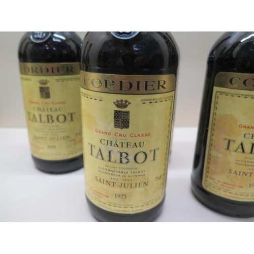 400 - Eight bottles of Chateau Talbot Cordier Grand Cru Classe Saint-Julien red wine 1975 - levels to base... 