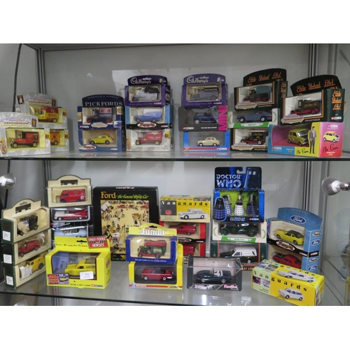 401 - A collection of 36 Corgi, Days Gone, Dickie and Vanguard diecast cars and vans and a Corgi Dr Who - ... 