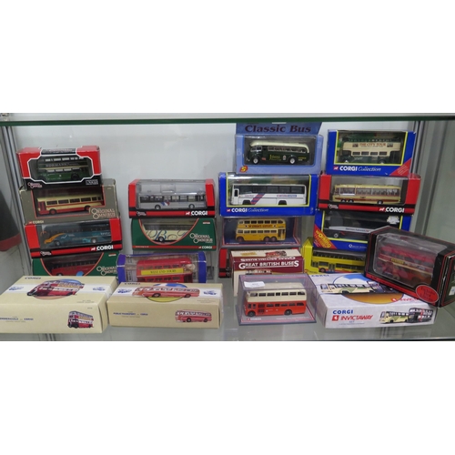 402 - A collection of 22 Corgi buses and coaches - all boxed