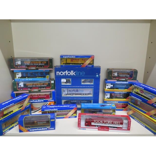 404 - A collection of 20 boxed Corgi super haulers and Corgi lorries