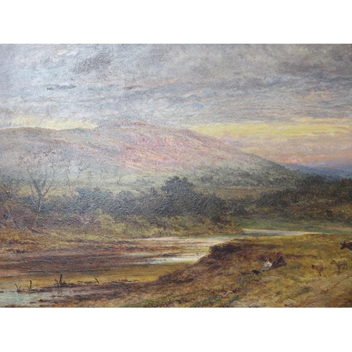 457 - An oil on board entitled verso Evening at Llandulas, North BW Leader with stencil 6S2M - in an ornat... 