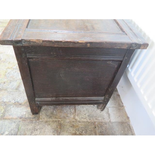 544 - An 18th century carved oak coffer - Width 105cm x Height 56cm x Depth 50cm