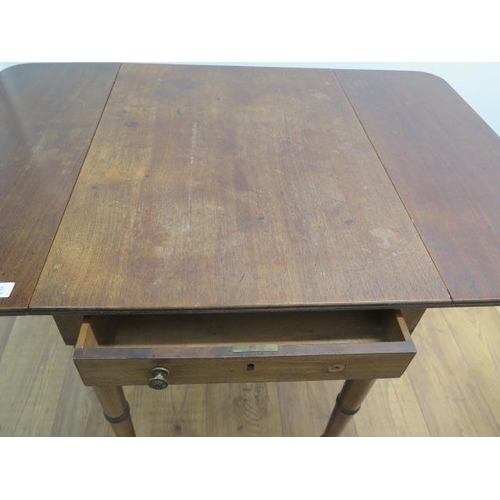 550 - A Georgian mahogany Pembroke table - missing a handle - Height 70cm x 100cm x 69cm extended