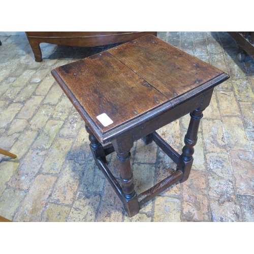 590 - An 18th century oak joint stool with a nice patina - Height 53cm x Width 39cm