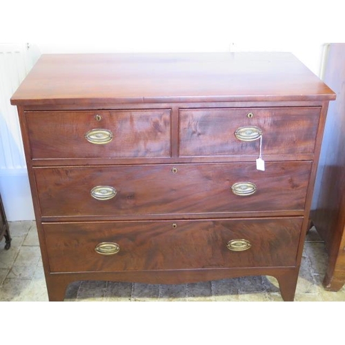 604 - A Georgian/early Victorian two over two mahogany chest of drawers - in polished condition - Height 8... 