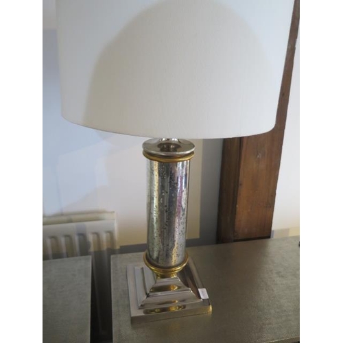 634 - A Libra chrome table lamp and shade - Height 74cm