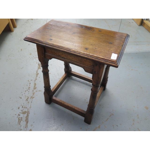 645 - An antique style oak joint stool in good condition and colour - Height 51cm x Width 48cm