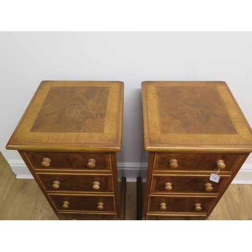 666 - A pair of burr walnut four drawer bedside chests made by a local craftsman to a high standard - Heig... 