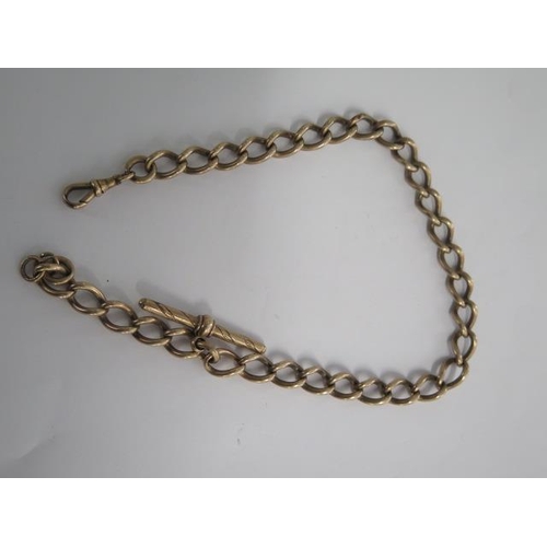 85 - A yellow gold watch chain - Length 37cm - surface tests to approx 9ct - approx weight 52 grams - som... 