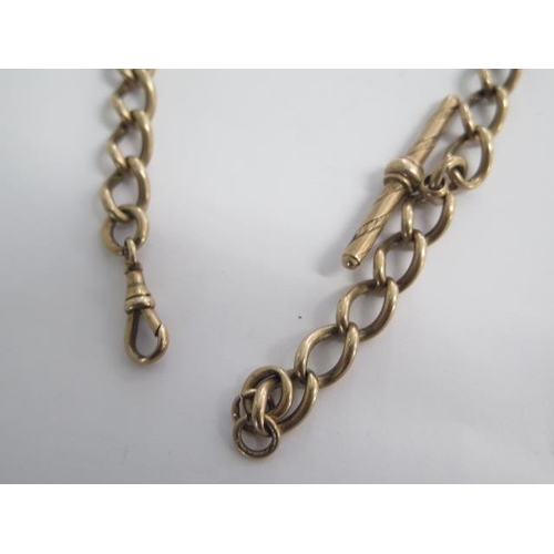 85 - A yellow gold watch chain - Length 37cm - surface tests to approx 9ct - approx weight 52 grams - som... 