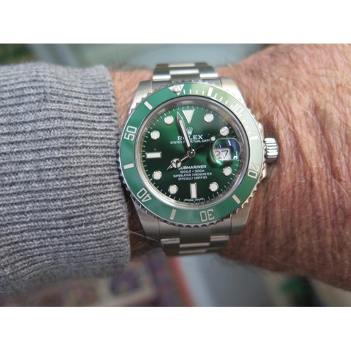 208 - A gents Rolex Submariner Hulk model 116610LV serial number G34N 5434 full set with box and papers - ... 