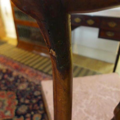 46 - Five 19th century mahogany dining chairs with wavy splats and a later replacement chair - 6 in total... 