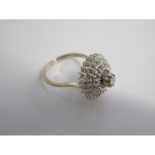 78 - An 18ct White Gold Multi Diamond Cluster Ring, Head size approx. 17mms Diameter, Ring Size approx. O... 