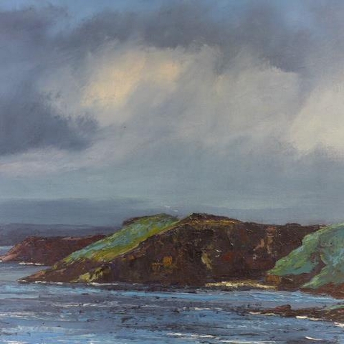 530 - John Rohda - Oil on board, unframed - Devon coast - 50cm x 76cm