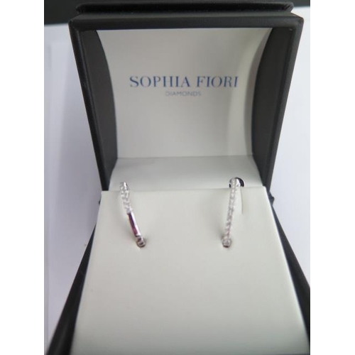 133 - A pair of Sophia Fiori 18ct white gold diamond hoop earrings Memoire Collection - total diamond weig... 