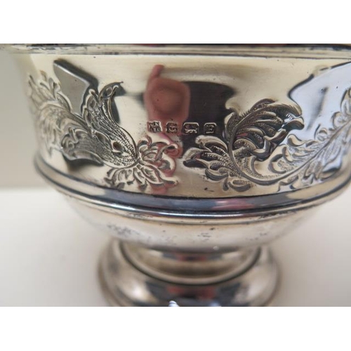 201 - A silver embossed footed bowl Birmingham 1929/30 - no engraving - Height 13cm - approx weight 11.8 t... 