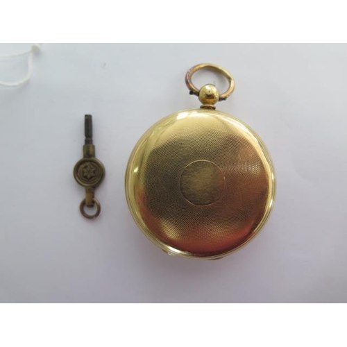 242 - An 18ct yellow gold key wind open face pocket watch by John Walker, Regent Street, London no 83100 -... 