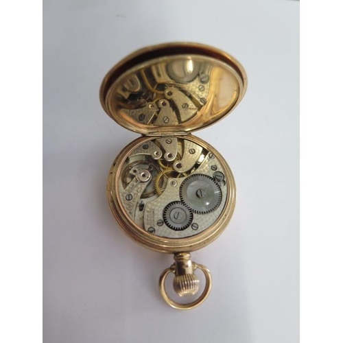 257 - A 9ct yellow gold open face top wind pocket watch - 50mm case - approx weight 86 grams - running wit... 