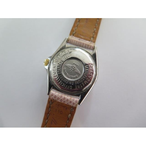 259 - A ladies Breitling Callistino quartz watch with date, 25mm rotating bezel, ref B52345 on a leather B... 