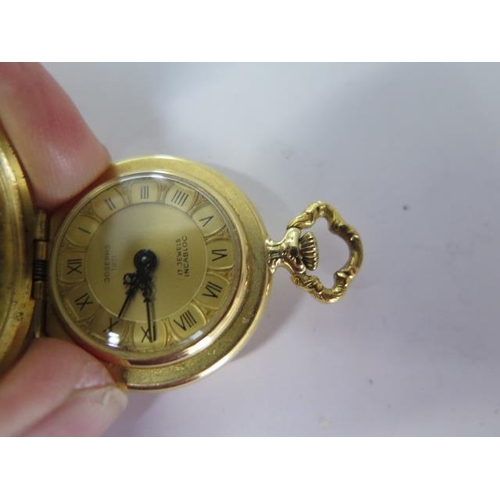 265 - A small 18ct yellow gold Josephs manual wind Hunter type watch - 27mm case, sprung front, approx wei... 