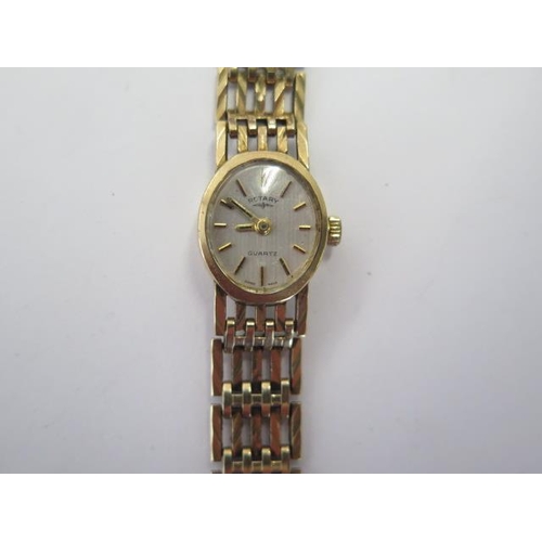 277 - A 9ct yellow gold ladies Rotary bracelet wristwatch - approx weight 17.6 grams - not currently runni... 