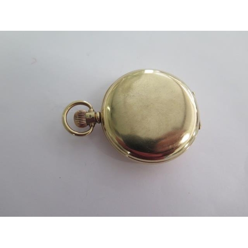 285 - A 9ct yellow gold top wind half hunter pocket watch - 50mm case - approx weight 97 grams - generally... 