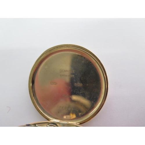 285 - A 9ct yellow gold top wind half hunter pocket watch - 50mm case - approx weight 97 grams - generally... 