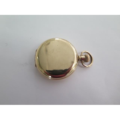 286 - A Waltham Traveller gold plated top wind Hunter pocket watch - 50mm case - running, generally good c... 