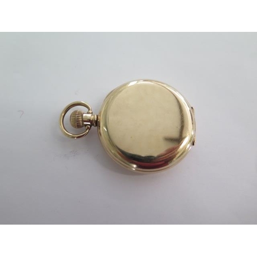 286 - A Waltham Traveller gold plated top wind Hunter pocket watch - 50mm case - running, generally good c... 