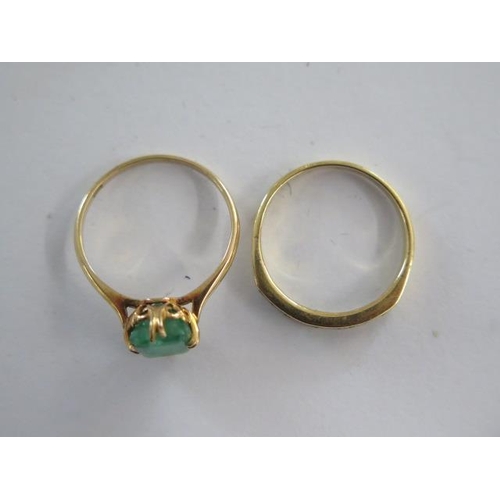 30 - Two 18ct yellow gold rings sizes O - approx total weight 4.7 grams - one missing a claw otherwise ge... 
