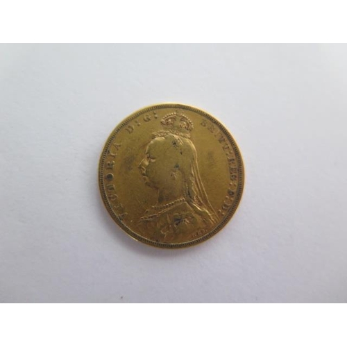 304 - A Victorian gold full sovereign coin dated 1891